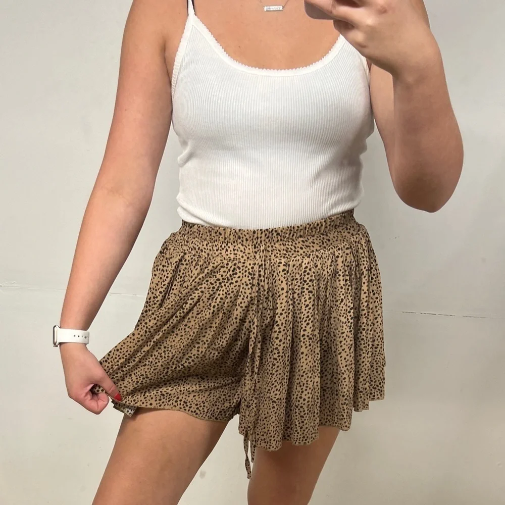 Leela & Lavender Flowy Animal Print Short